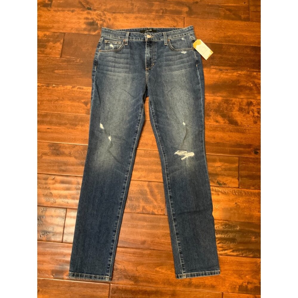 Joe's Jeans Medium Wash Boyfriend Slim Ankle Distressed Blue Denim Jeans Size 28